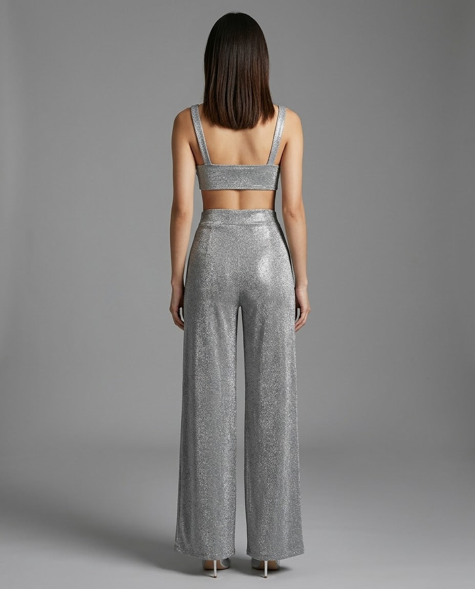 Sequin Wide Leg Trousers