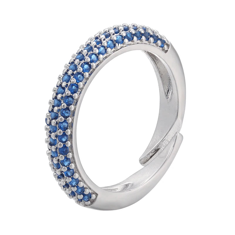 12 Colors Gold Color Women Rings Fashion Adjustable Rings CZ Crystal Rings for Women Party Gifts