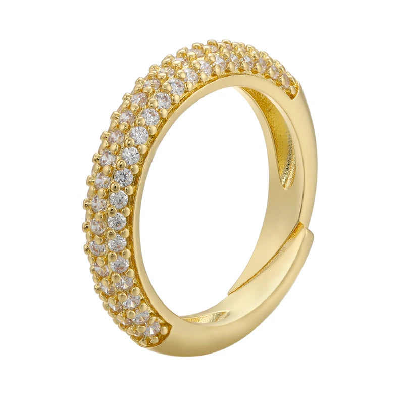 12 Colors Gold Color Women Rings Fashion Adjustable Rings CZ Crystal Rings for Women Party Gifts