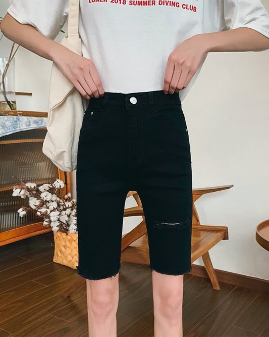 Rebel Ripped Shorts — Streetwear Denim