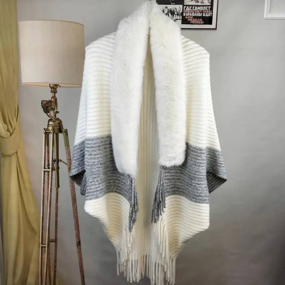 Plush Faux Fur Cape — Cloak-Style Winter Wrap