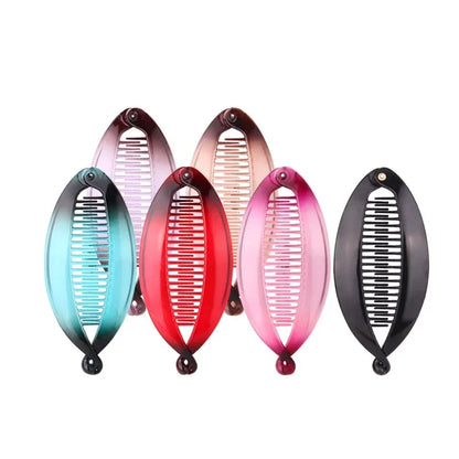 New Fashion Banana Shape Hair Clip Gradient Color Fish Clip Hairpins Hair Accessories for Women