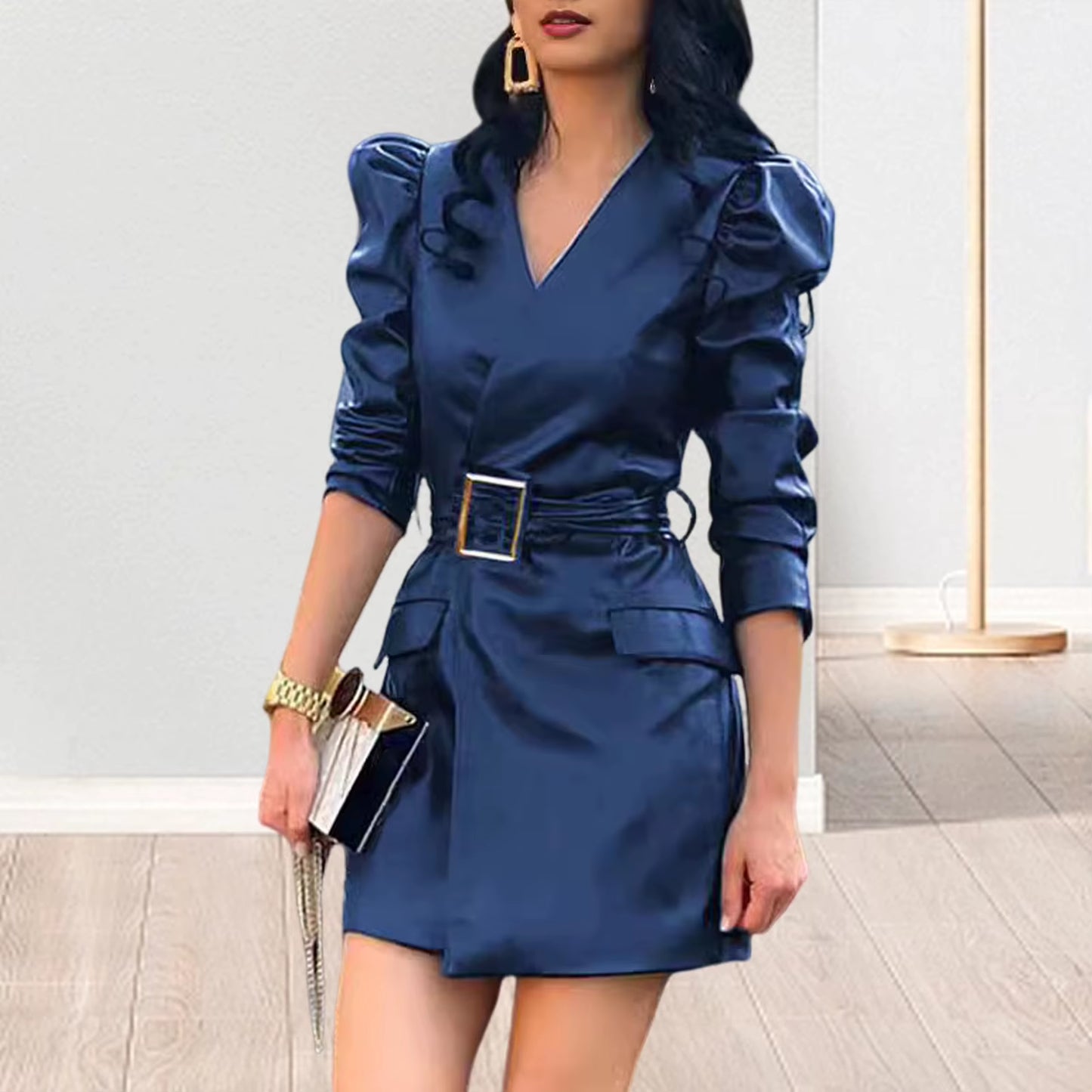 Lacquer Lace Mini Dress — Zip-Front Party Dress