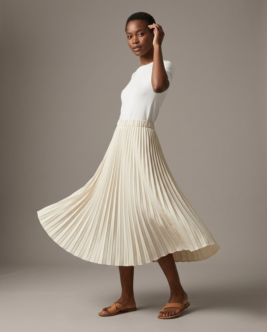 Pleated Midi Skirt