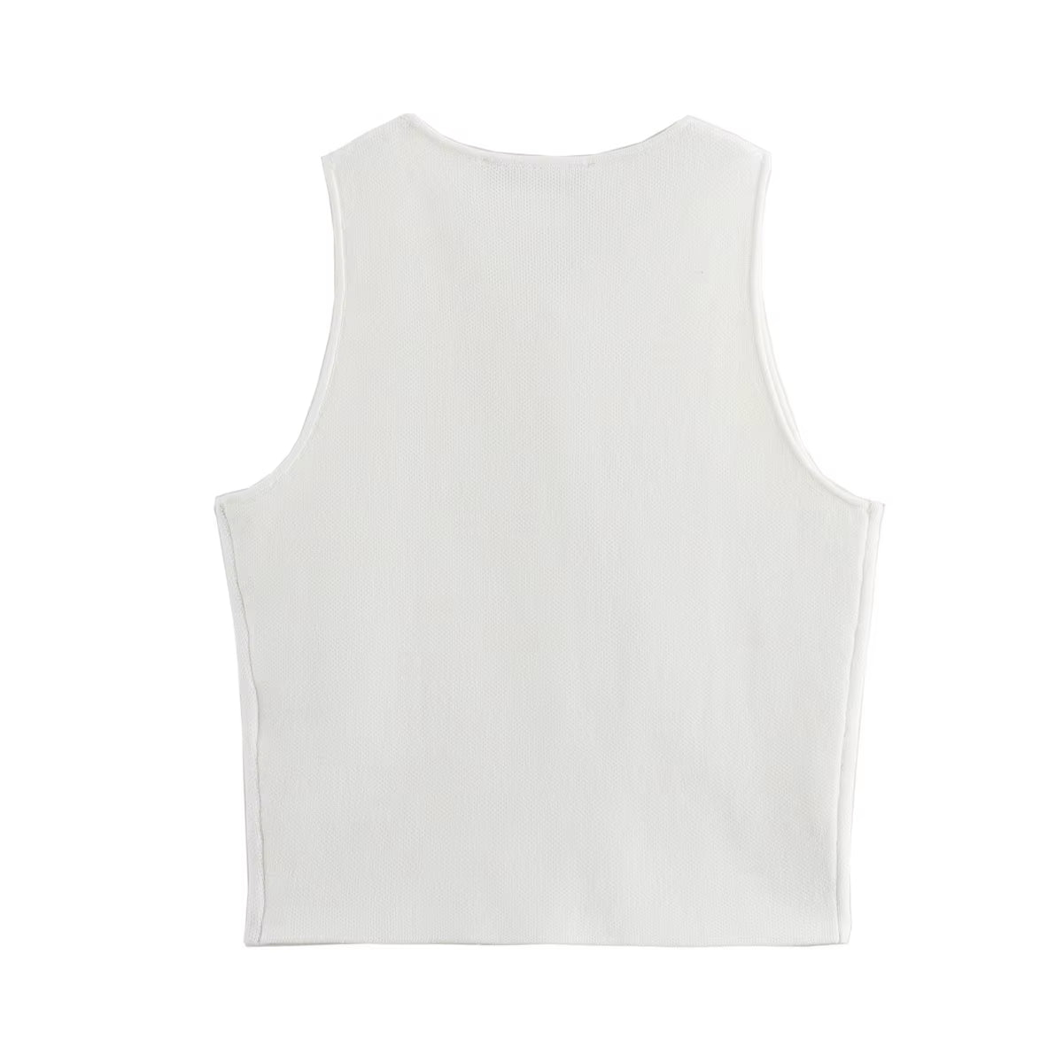 White Knit Crop Top Women Button Short Tops Woman Summer Tanks Camis Tops for Women Streetwear Vest Tank Top Female