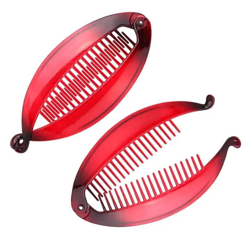 New Fashion Banana Shape Hair Clip Gradient Color Fish Clip Hairpins Hair Accessories for Women