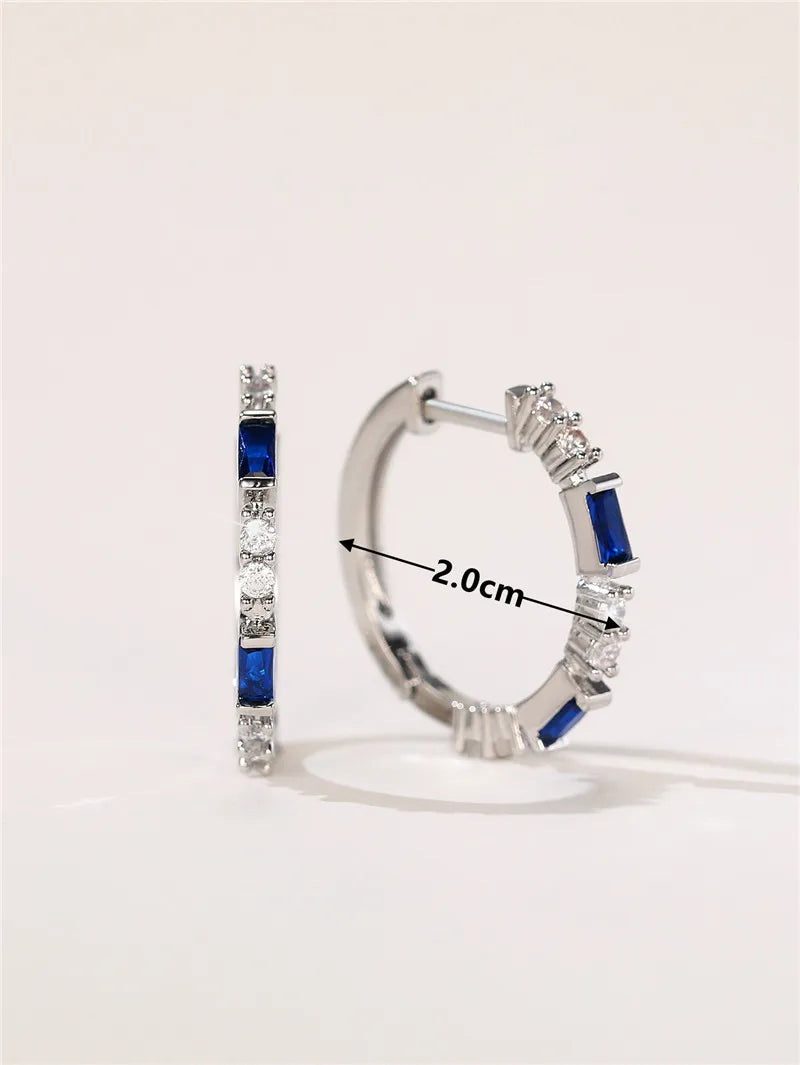 Colorful CZ Hoop Earrings Women Fashion Ear Hoop Accessories Luxury Bridal Wedding Statement Jewelry
