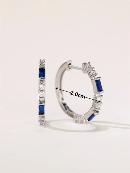 Colorful CZ Hoop Earrings Women Fashion Ear Hoop Accessories Luxury Bridal Wedding Statement Jewelry