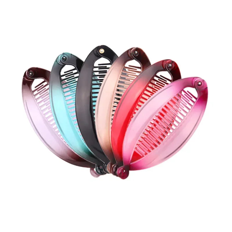New Fashion Banana Shape Hair Clip Gradient Color Fish Clip Hairpins Hair Accessories for Women