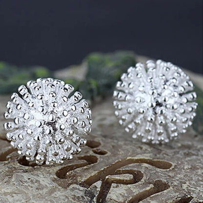 925 Sterling Silver Irregular Spherical Earrings Women Fashion Personality All-Match Jewelry