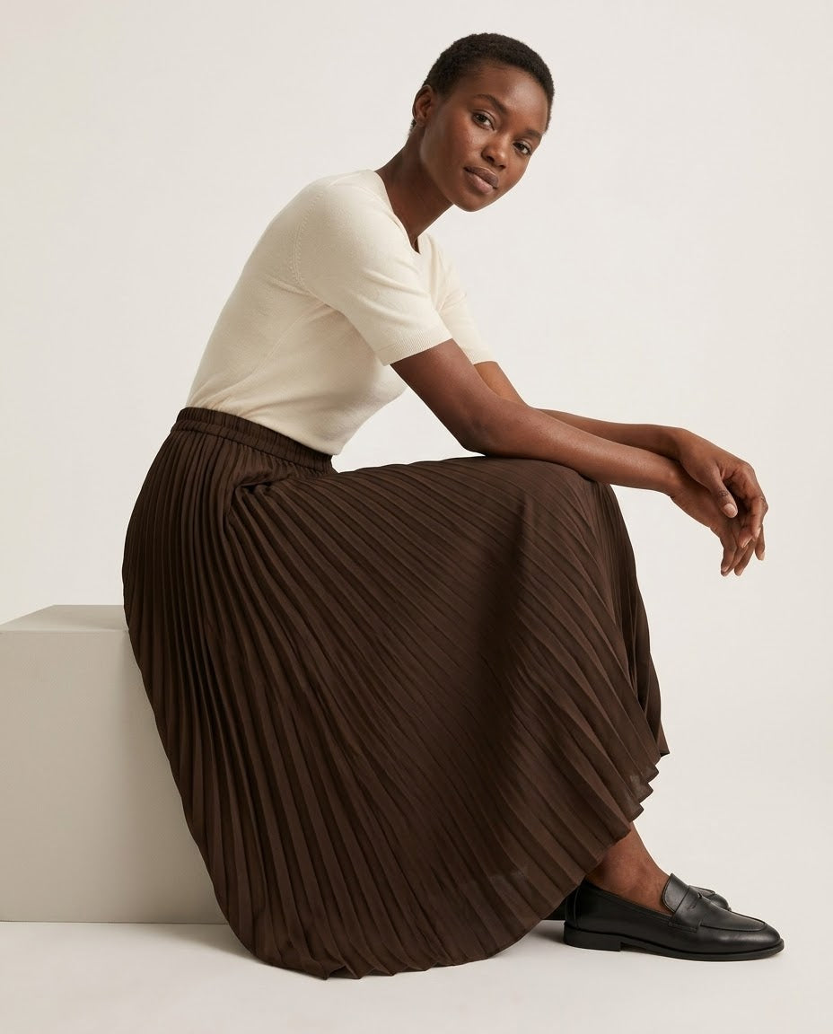 Pleated Midi Skirt