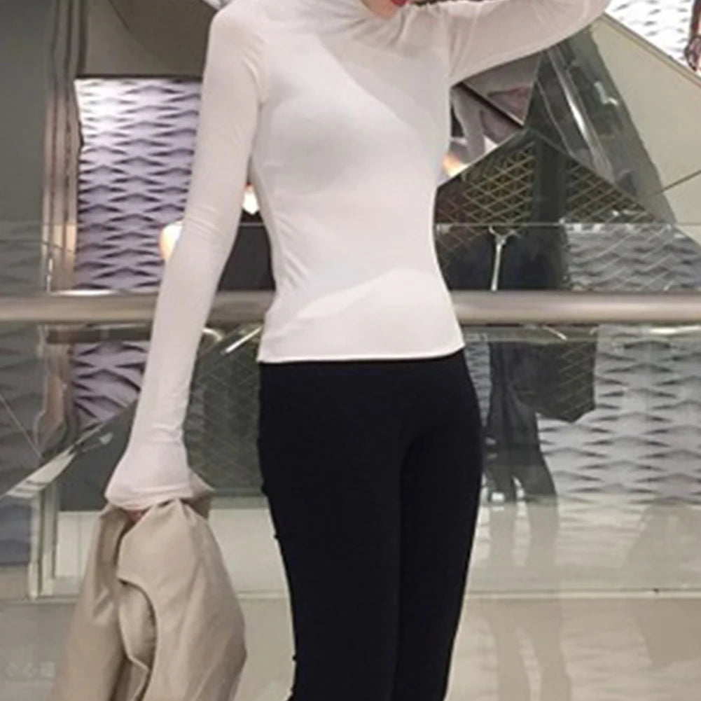 Sleek Turtleneck Base Top — Slim Long Sleeve Layer
