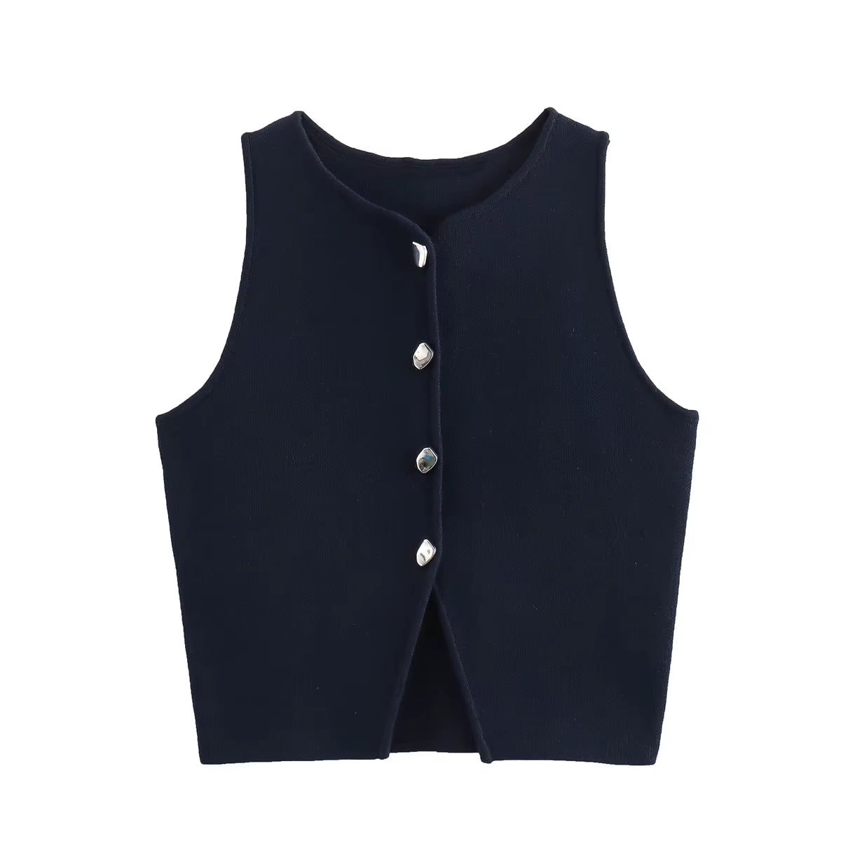 White Knit Crop Top Women Button Short Tops Woman Summer Tanks Camis Tops for Women Streetwear Vest Tank Top Female