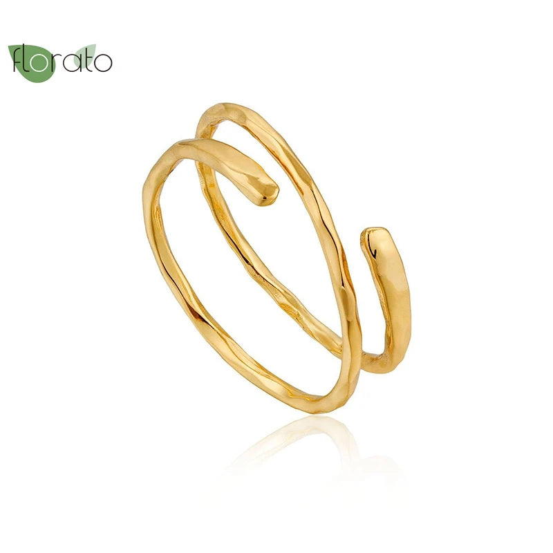 Adjustable Opening Vintage Gold Plated Rings Couple Wedding Rings Fashion Rings for Women Premium Luxury Jewelry