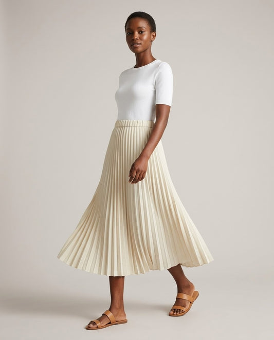 Pleated Midi Skirt