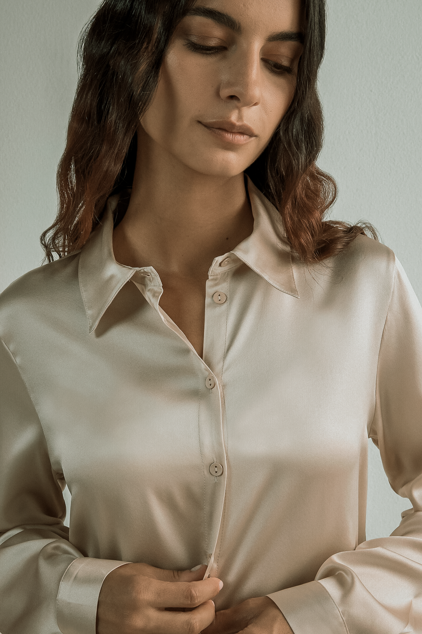 Silk Korean Office Ladies Elegant Shirt Blouse Women Fashion Button up Satin Shirt Vintage