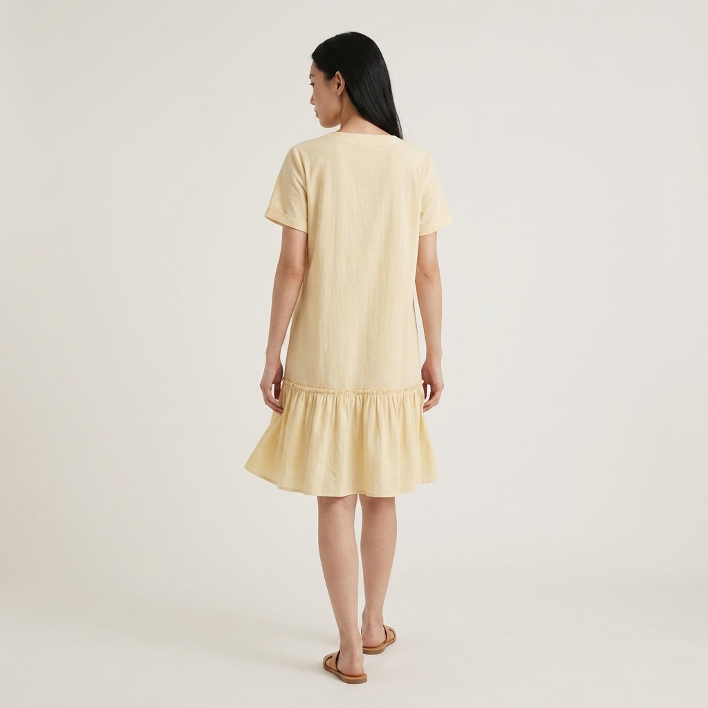 V-Neck Chiffon Dress