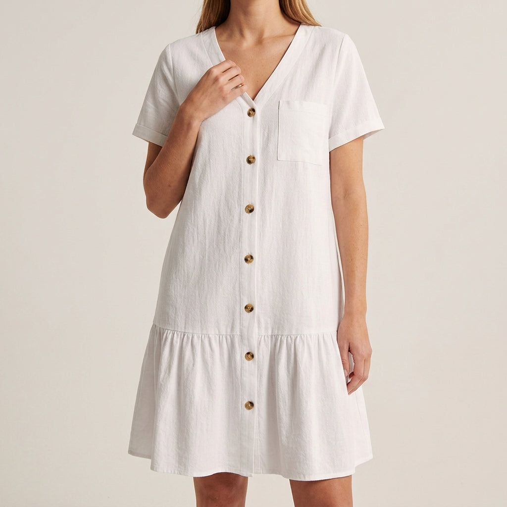V-Neck Chiffon Dress