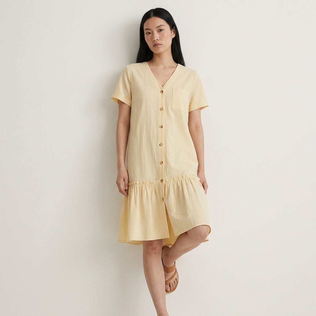 V-Neck Chiffon Dress
