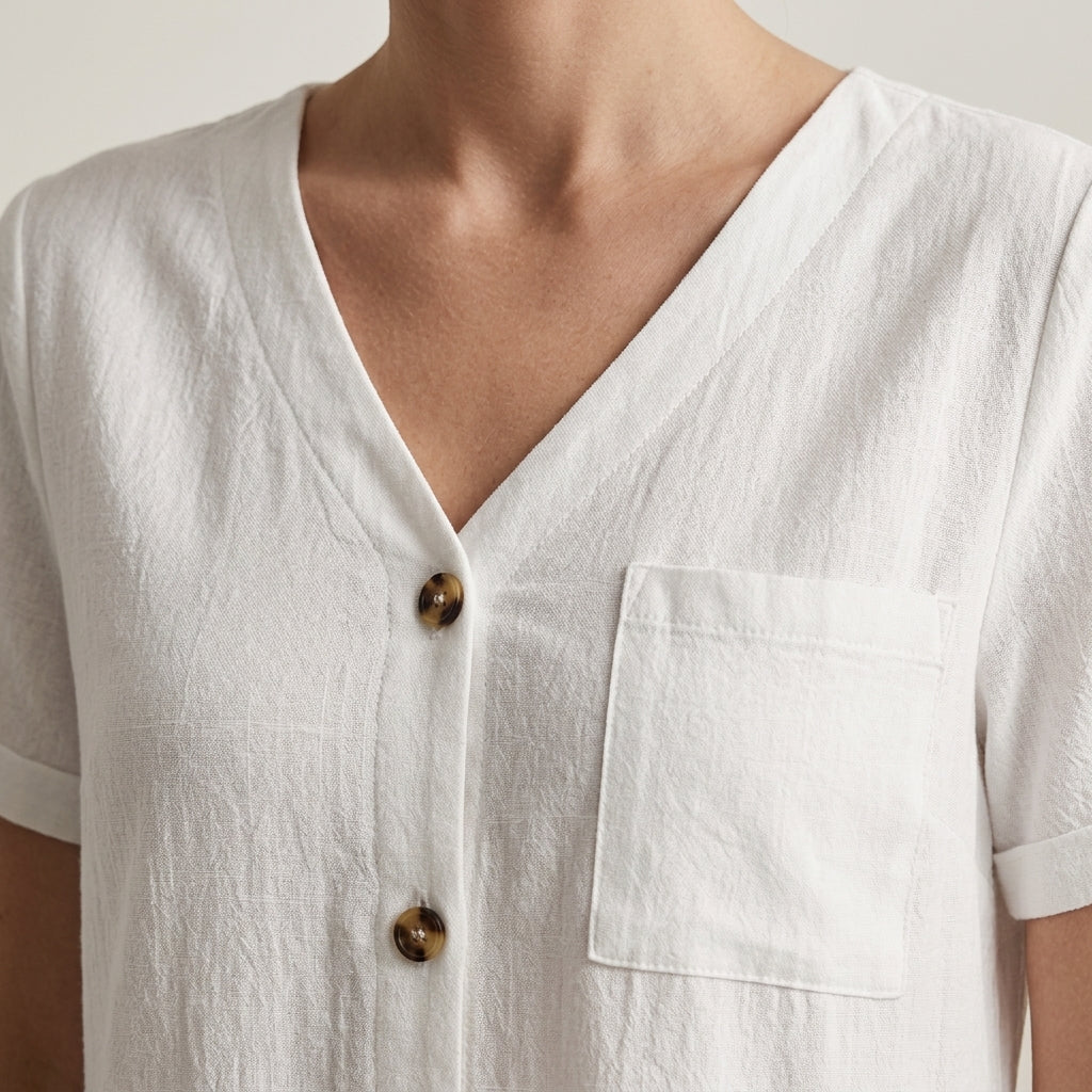 V-Neck Chiffon Dress