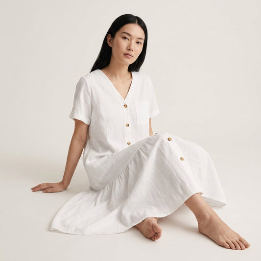 V-Neck Chiffon Dress