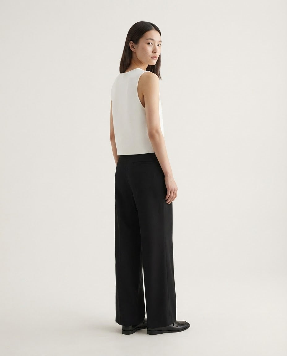 Ribbed Button Crop Top