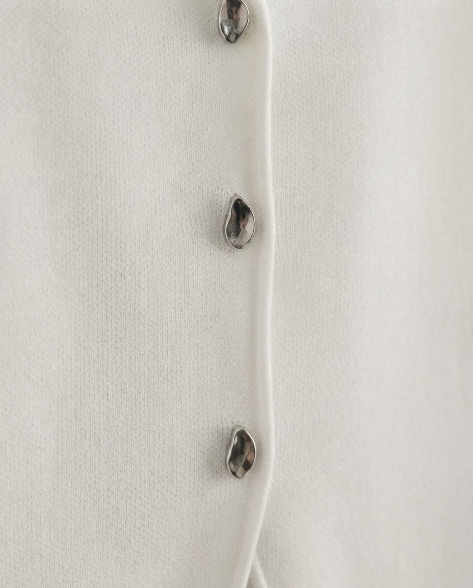 Ribbed Button Crop Top