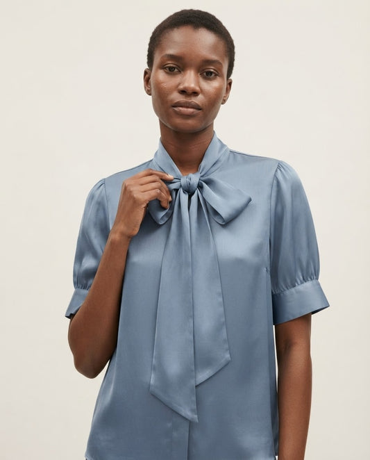 Lace-Up Sleeve Blouse