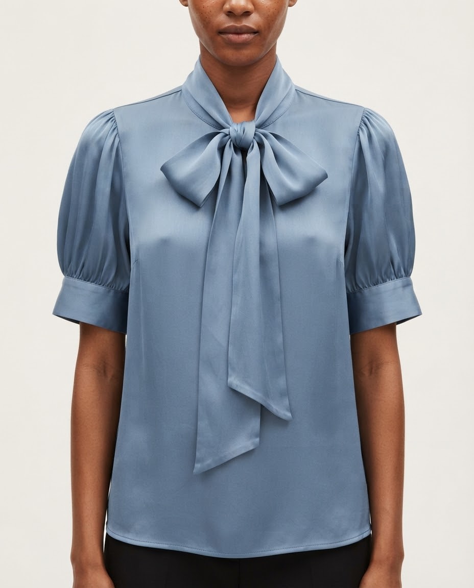 Lace-Up Sleeve Blouse