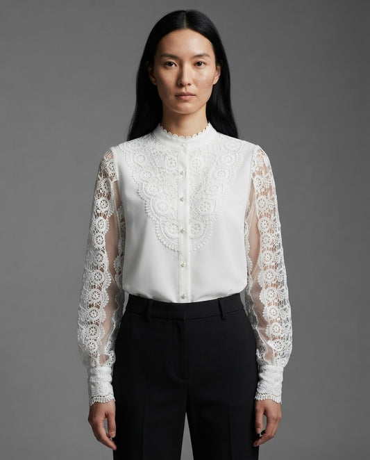 Embroidered Collar Blouse