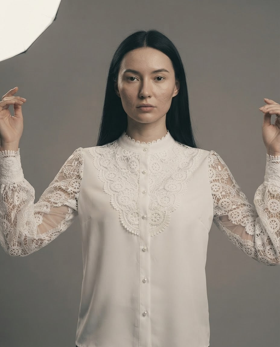Embroidered Collar Blouse