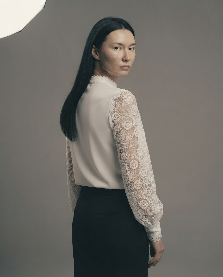 Embroidered Collar Blouse