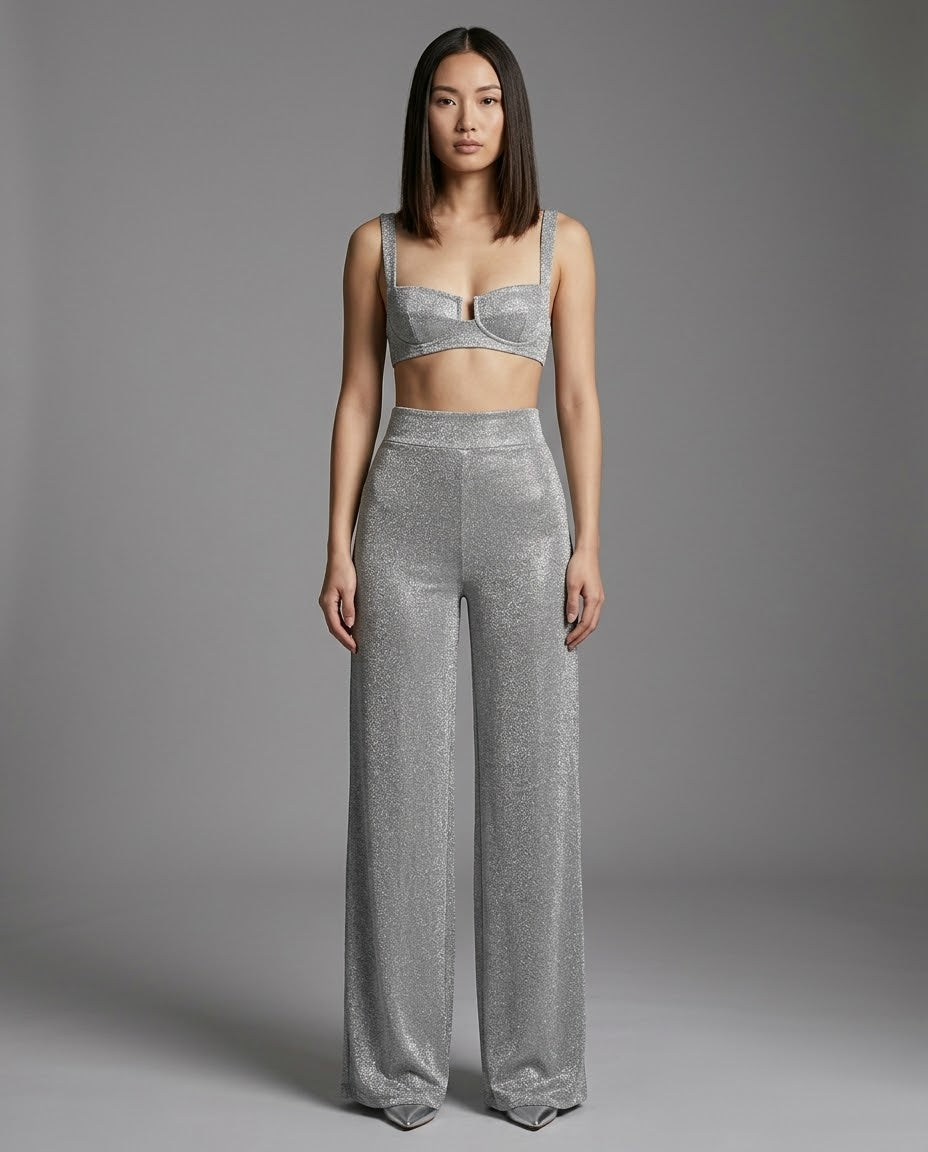 Sequin Wide Leg Trousers