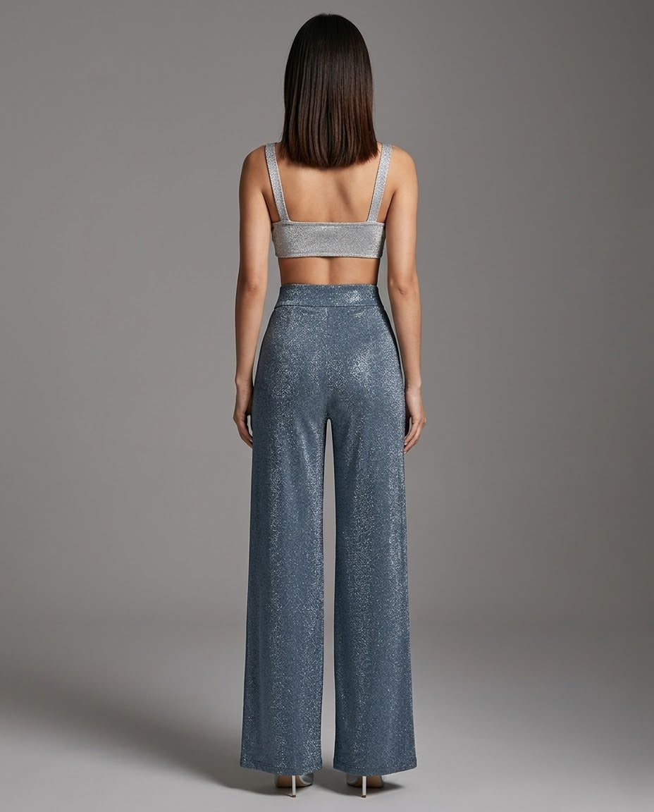 Sequin Wide Leg Trousers