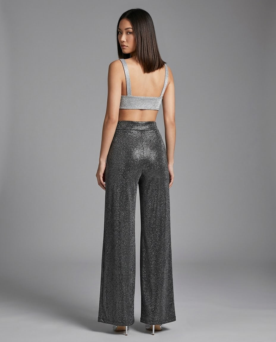Sequin Wide Leg Trousers