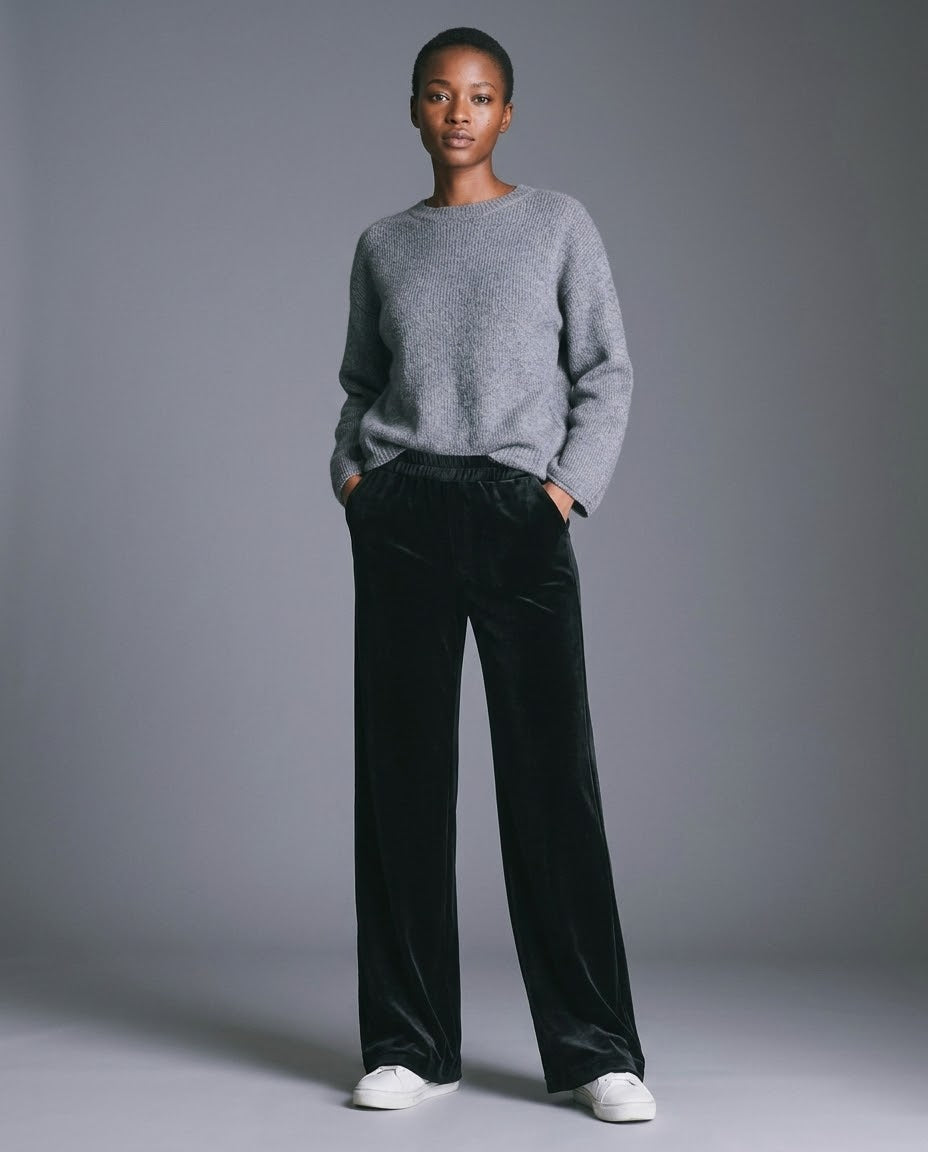 Velvet Wide Leg Trousers