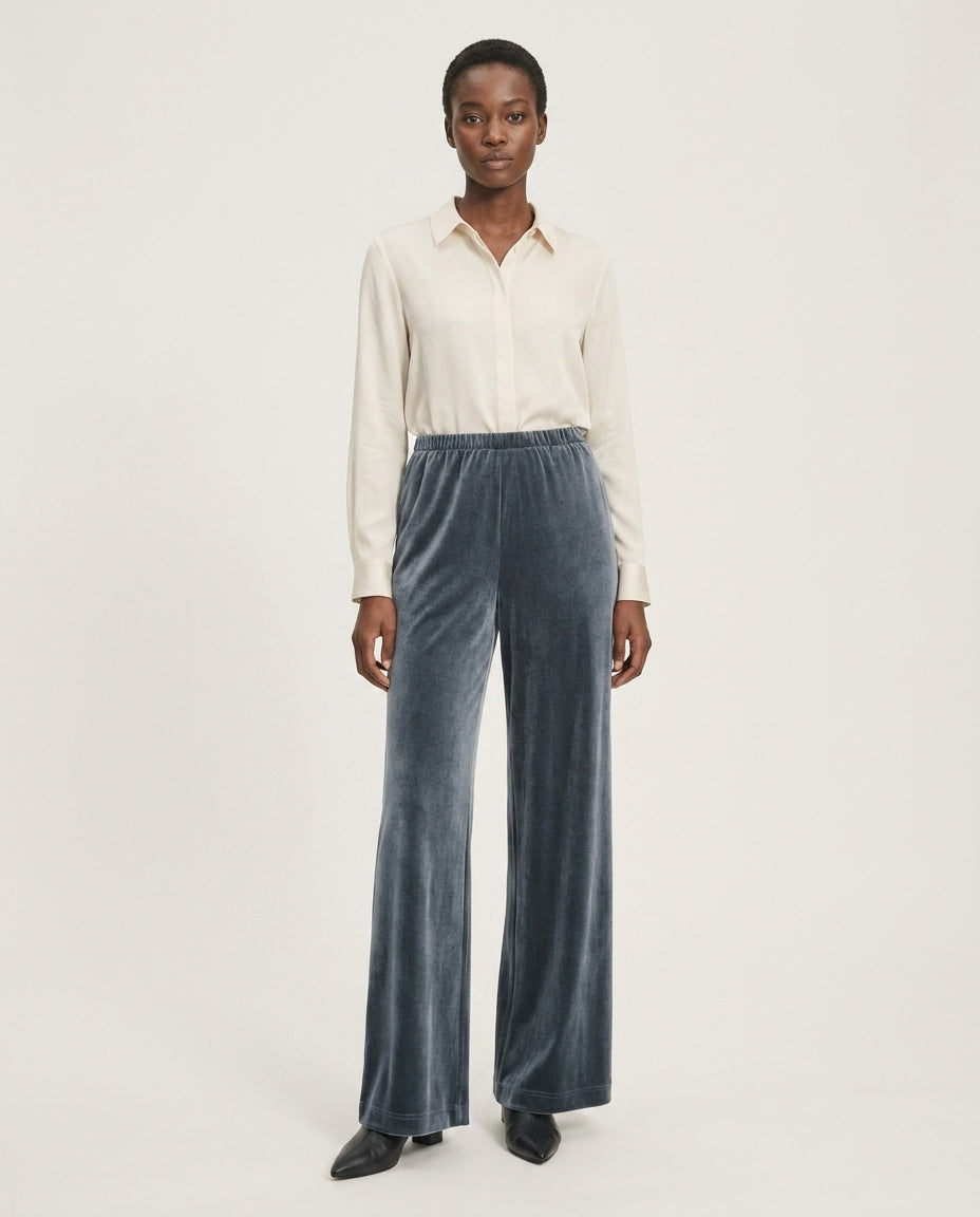 Velvet Wide Leg Trousers