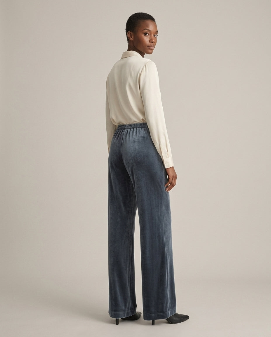 Velvet Wide Leg Trousers