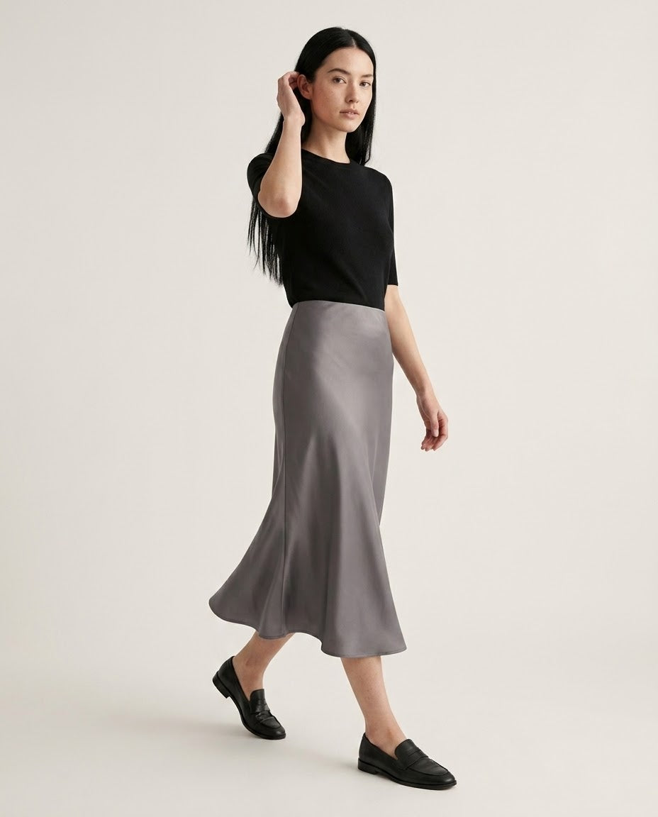 Satin Midi Skirt