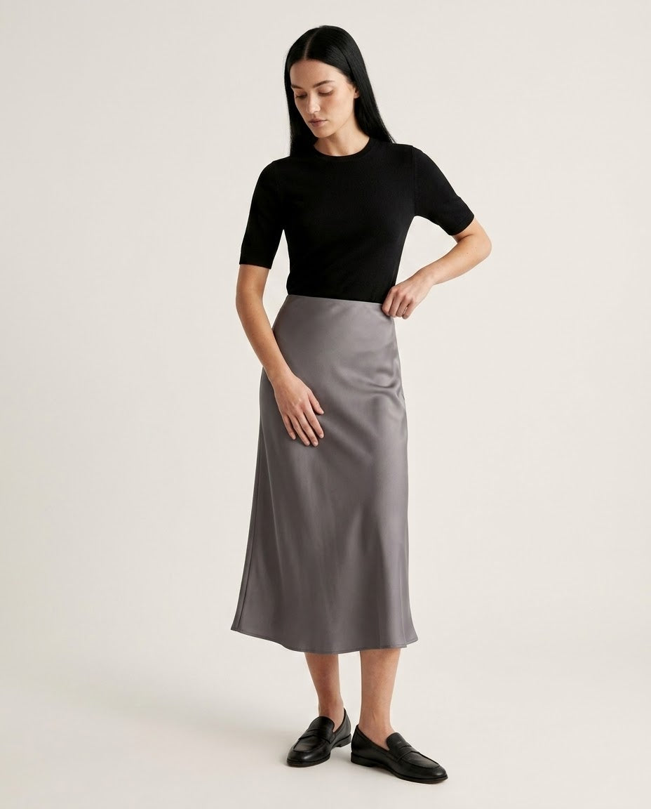 Satin Midi Skirt