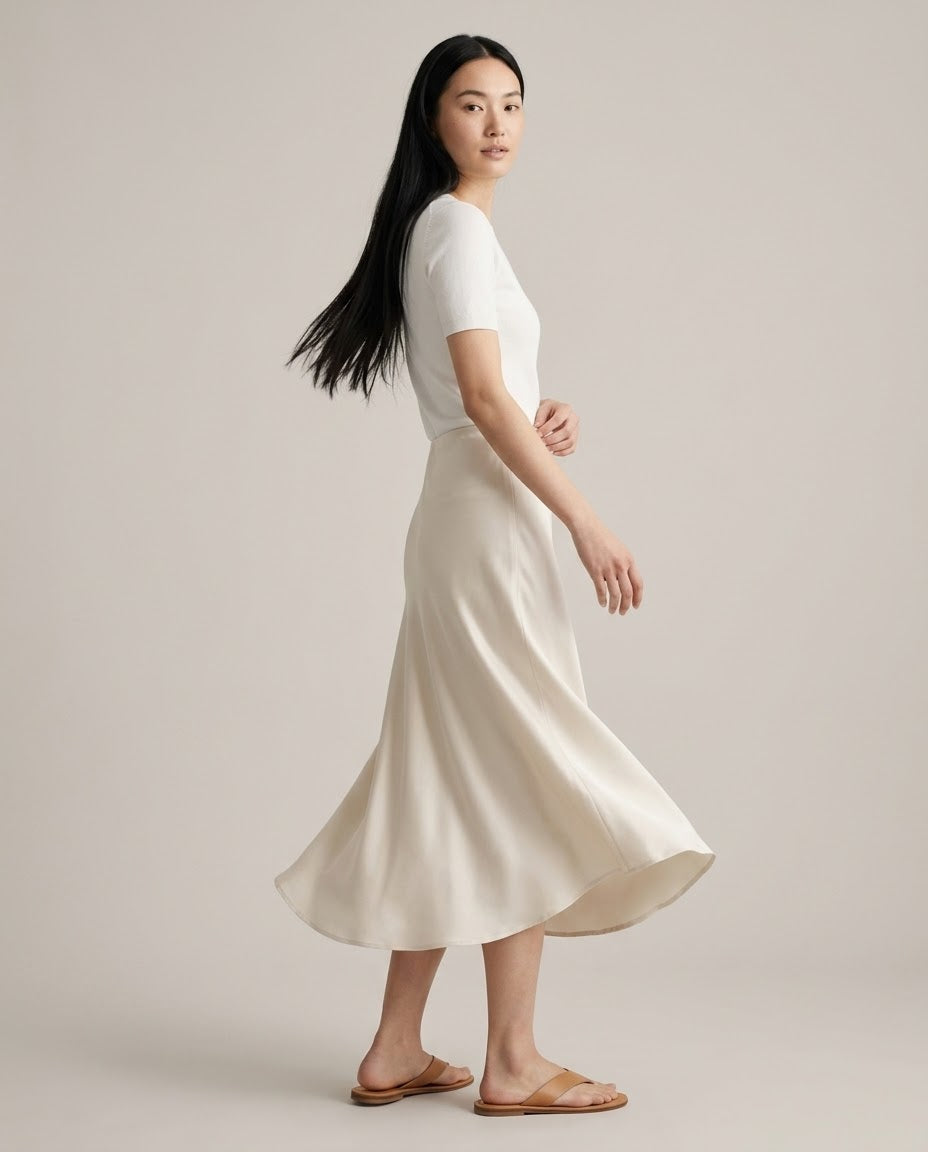 Satin Midi Skirt