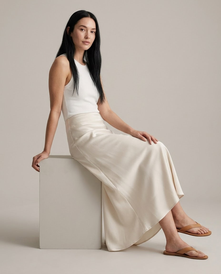Satin Midi Skirt