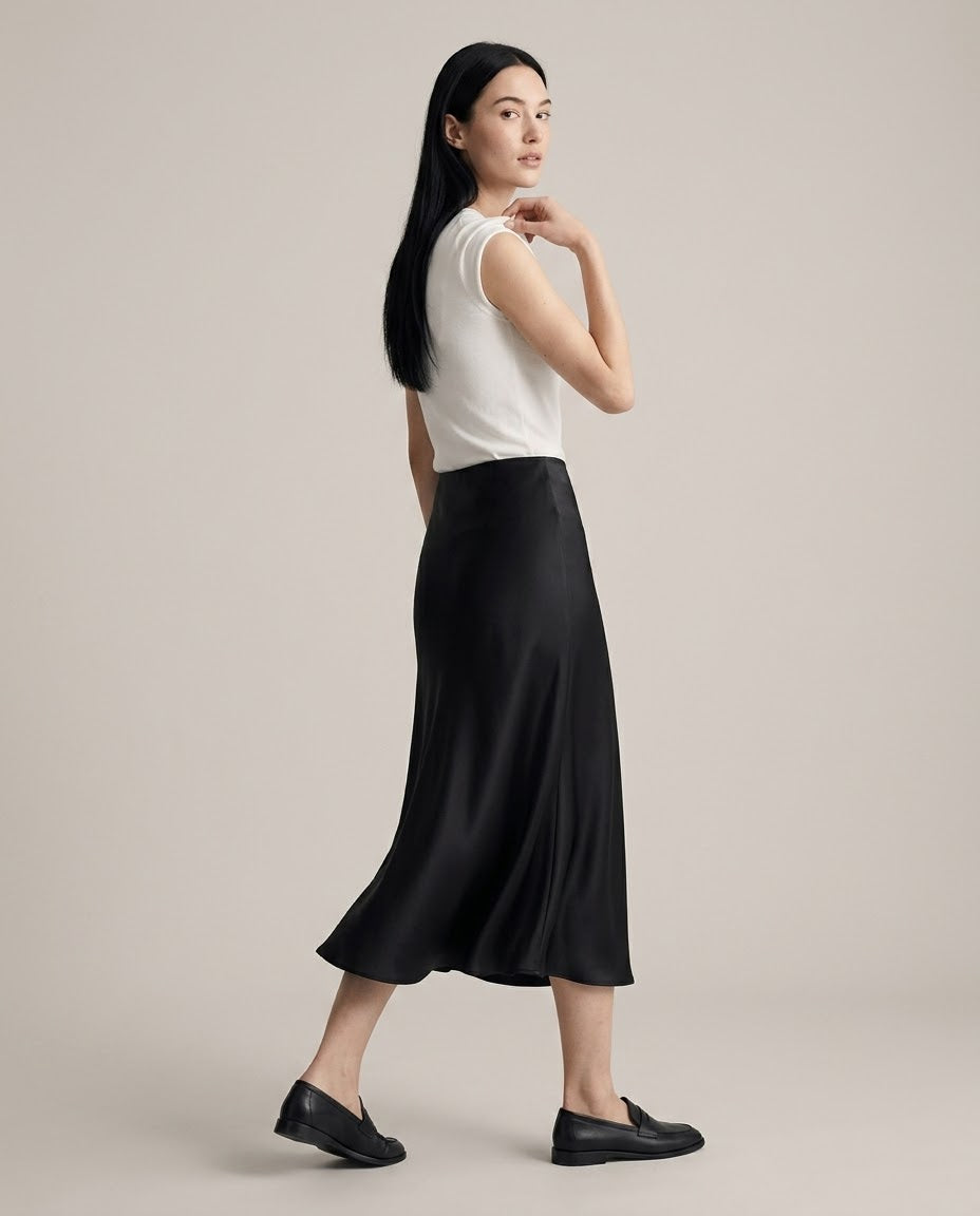 Satin Midi Skirt