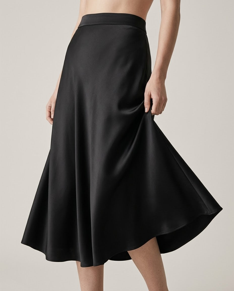Satin Midi Skirt