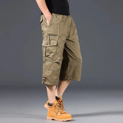 Summer Loose-Fit plus Size Men'S Cargo Pants Multiple Pockets Outdoor Casual Seven-Point Pants Men'S Shorts