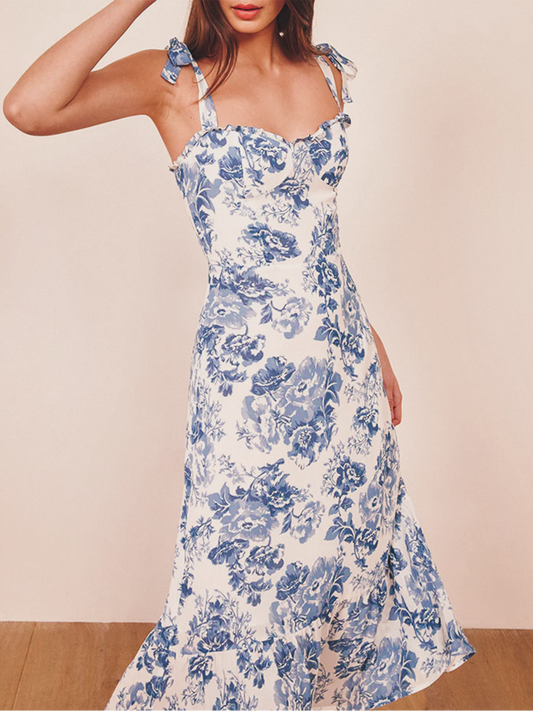 Rivage Fishtail Dress — French Vintage Floral Gown