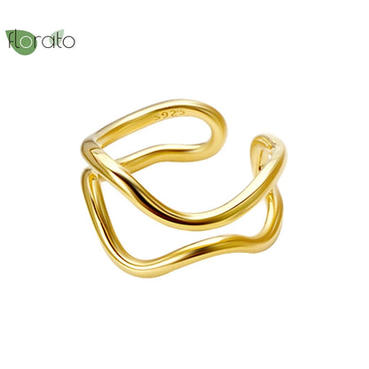 Adjustable Opening Vintage Gold Plated Rings Couple Wedding Rings Fashion Rings for Women Premium Luxury Jewelry