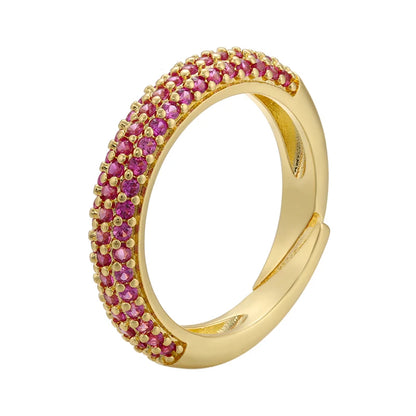 12 Colors Gold Color Women Rings Fashion Adjustable Rings CZ Crystal Rings for Women Party Gifts