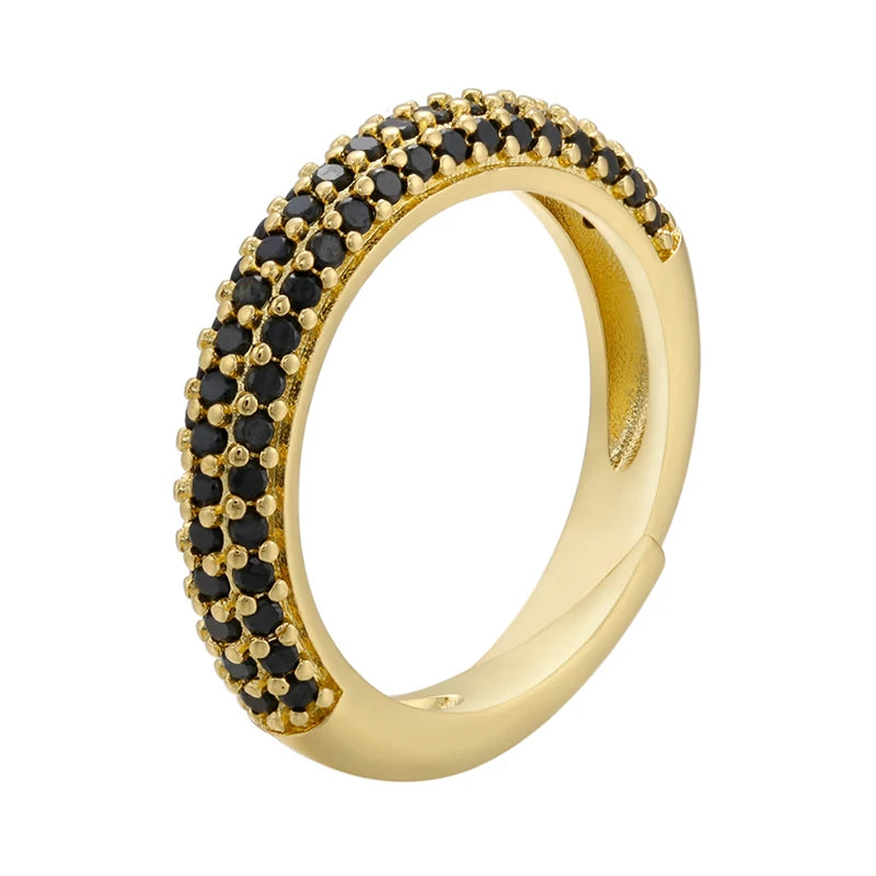 12 Colors Gold Color Women Rings Fashion Adjustable Rings CZ Crystal Rings for Women Party Gifts