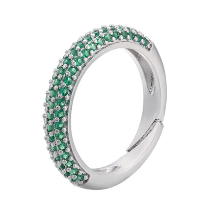 12 Colors Gold Color Women Rings Fashion Adjustable Rings CZ Crystal Rings for Women Party Gifts
